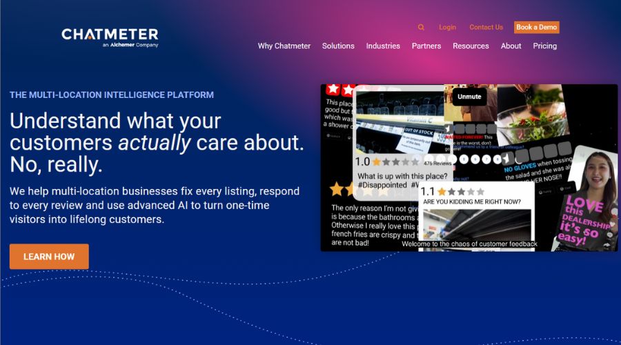 Chatmeter homepage screen